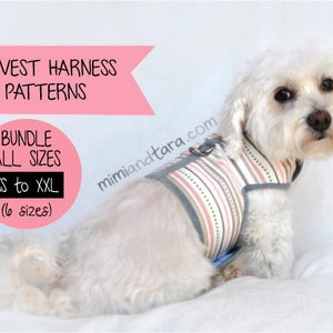 Dog Harness Pattern Bundle All Sizes, Vest Harness, Sewing Pattern, Dog Clothes Pattern