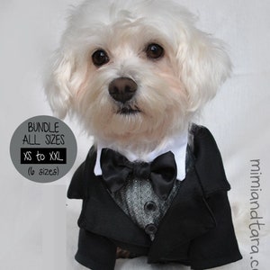 Dog Tuxedo Pattern Bundle All Sizes, Dog Clothes, Dog Clothes Pattern, Sewing Pattern