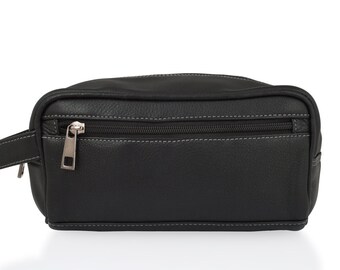 Woodland Leather Brown Large 8.0 Easy Access Wash Bag Central Zip Understoreage Compartment