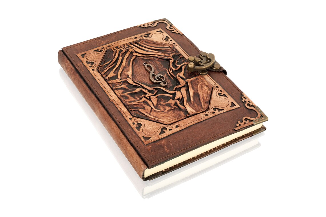 Genuine Leatherbound Music Note Journal Notebook by Woodland Etsy UK