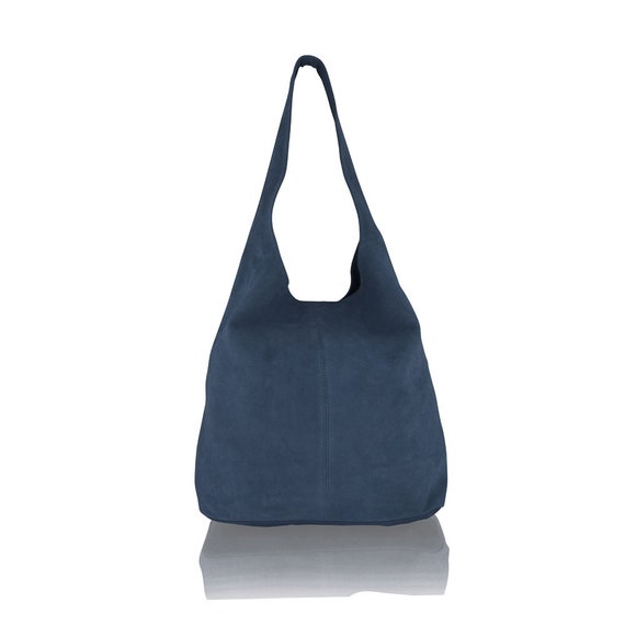 navy suede purse