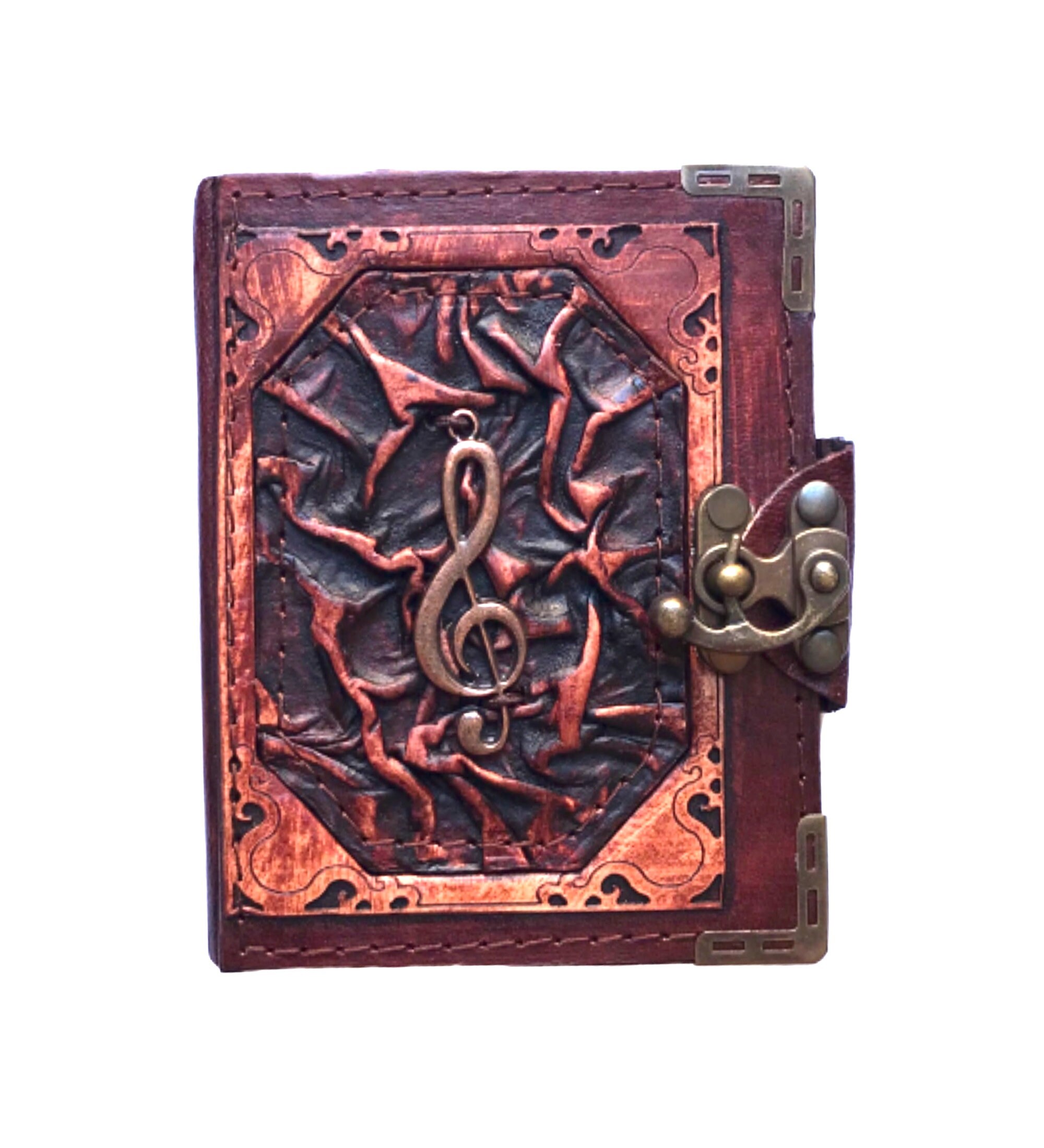 Genuine Leatherbound Music Note Journal Notebook by Woodland Etsy UK