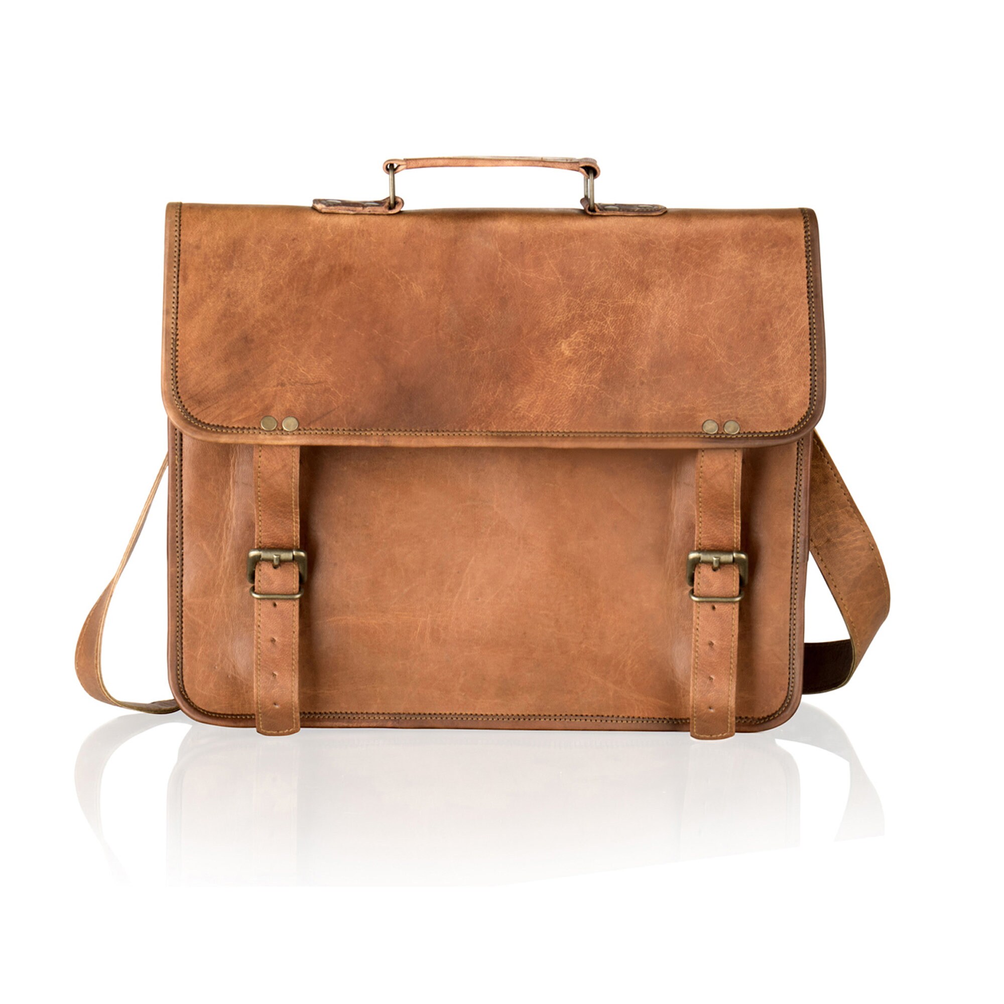 tan leather satchel mens