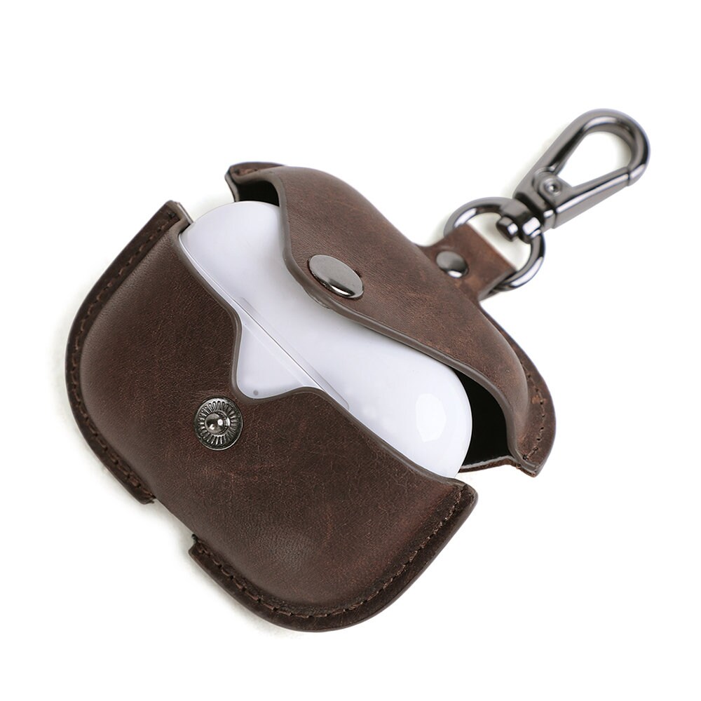 Unisex Leather Headphone Case Brown Etsy