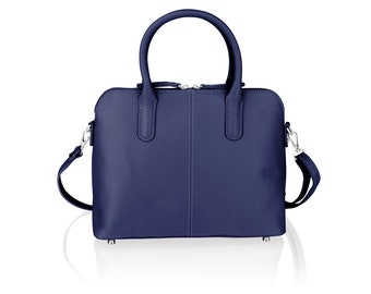 leather navy bag