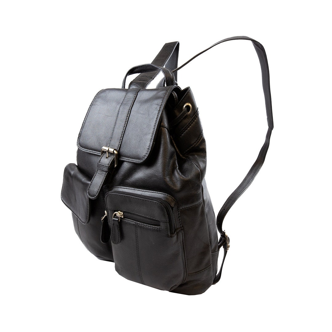 Real Leather Black Backpack for Women Medium Size Leather Etsy UK