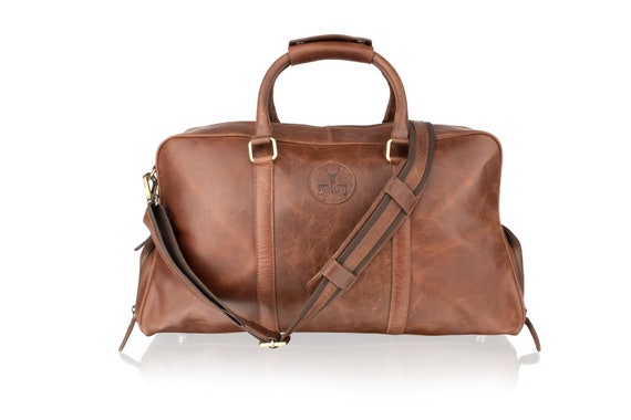 leather holdall with shoe compartment
