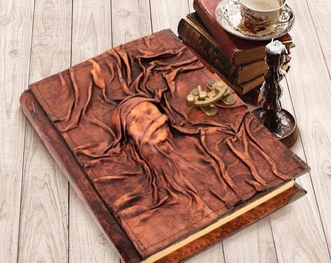 Genuine Leatherbound Shrouded Face Journal Notebook by Woodland