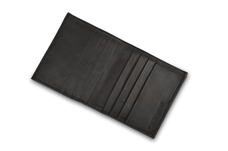Woodland Leather Black 8 Credit Card Slot RFID Bi Fold Wallet