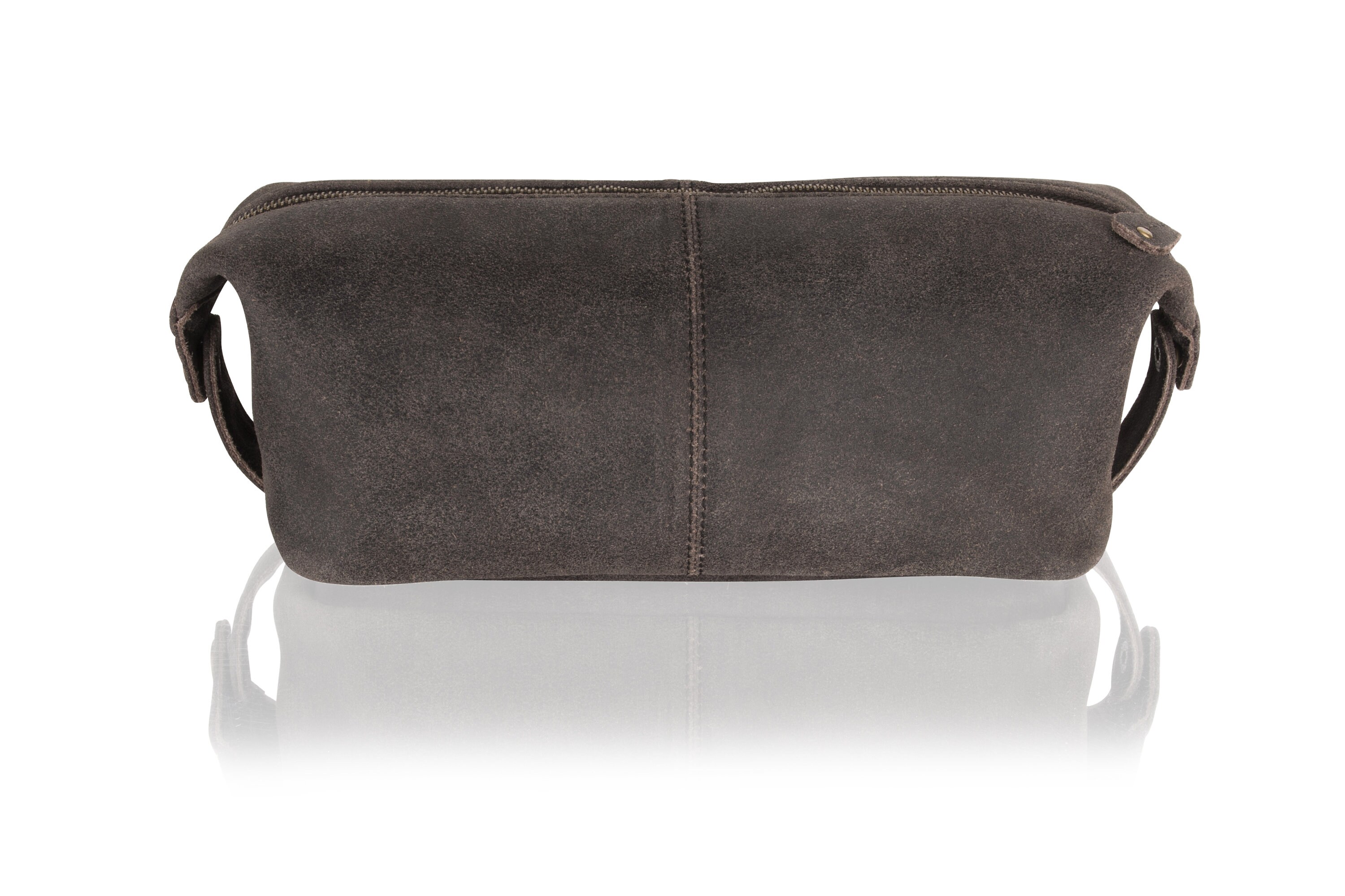 Woodland Leather Brown Large 8.0 Easy Access Wash Bag Central Zip Understoreage Compartment