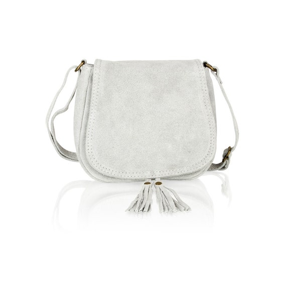 light grey suede bag