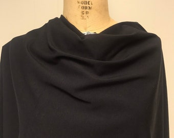 Black Cotton Polyester Spandex Stretch Matte Solid Stretch Spandex Activewear, Yoga, Athleticwear, Dancewear Fabric by the yard