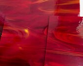 Sheet - BRIGHT RED WISPY Stained Glass Sheet Supply E01