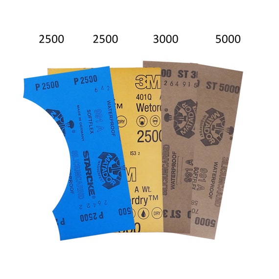 Carta Vetrata Grana 2500 - 10000 Per Levigatura A Specchio - Fogli Bagnata/asciutta Per Legno E Metallo