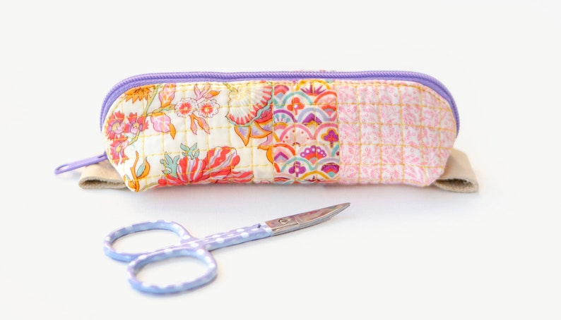 Tiny Zipper Pouch Arabesque Scissors Mini Makes Sewing notion Easy Pattern PDF Pattern Scrap Buster image 3