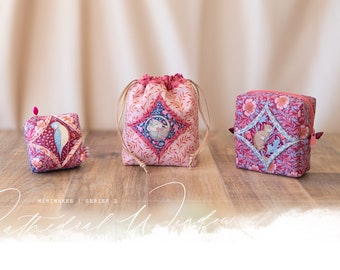 The Cathedral Pdf Bundle - Cathedral Window Pincushion, Sachet, & Cube Zipper Pouch