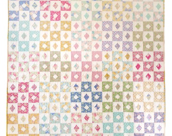 Crystal Lattice Quilt Pdf Pattern Throw and Baby Modern Patchwork