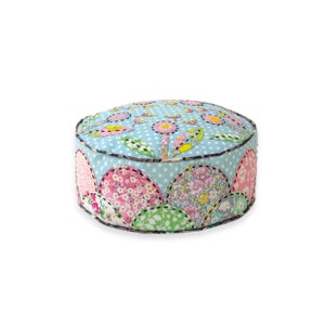 Wildflower Pillbox Pincushion English Paper Pieced Clamshells Applique