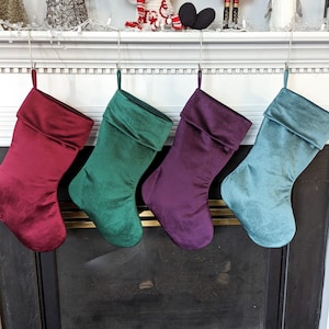 Single Custom Velvet Christmas Stocking, family stockings, color options
