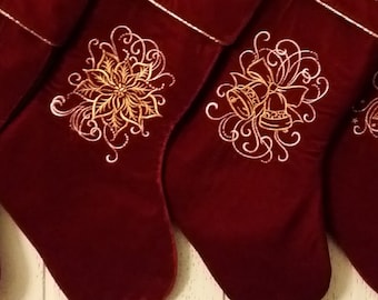 Embroidery add-on, Embroidered Christmas design, custom embroidery, personalized stockings