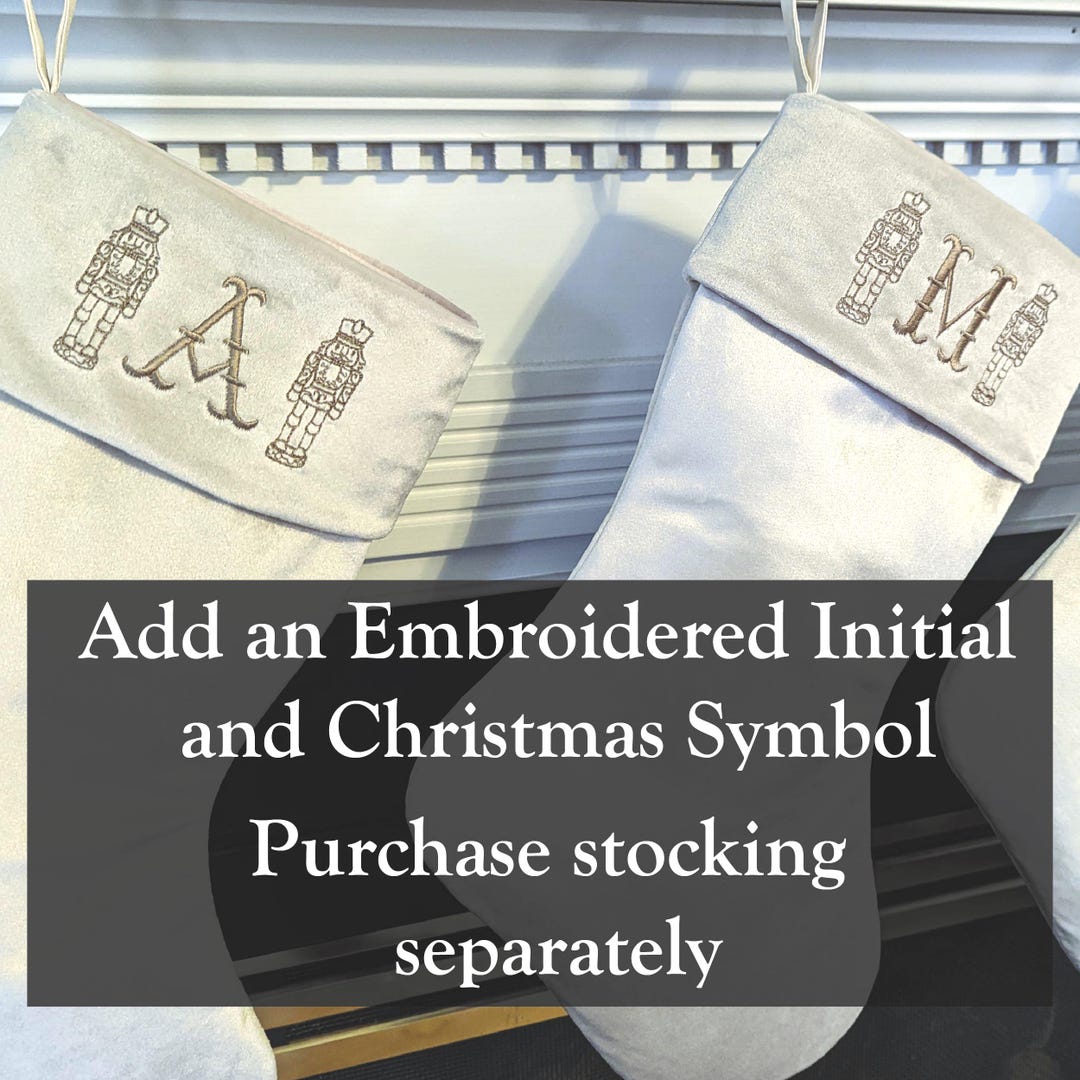 Christmas Stocking: Custom Initial and Symbol Embroidery Add-on - Etsy