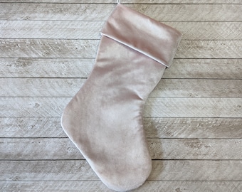 Blush Pink Velvet Christmas Stockings