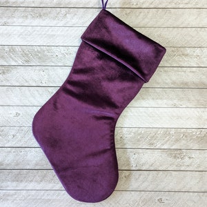 Plum Purple Velvet Christmas Stockings