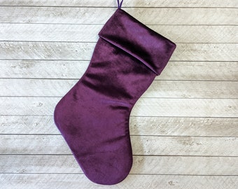 Plum Purple Velvet Christmas Stockings