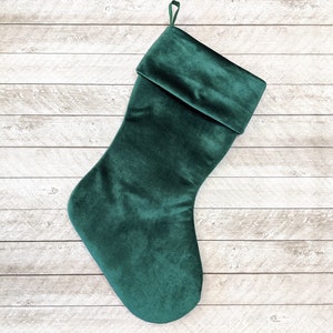 Green Velvet Christmas Stocking, made to order