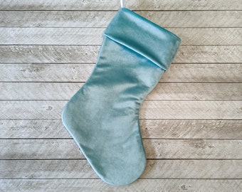 Aqua Velvet Christmas Stockings