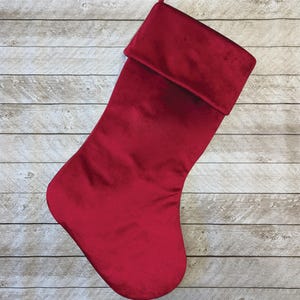 Cherry Red Velvet Christmas Stocking