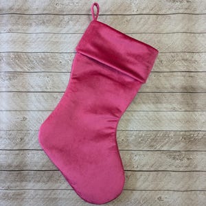 Fuchsia Pink Velvet Christmas Stockings