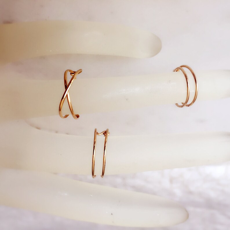 Set of 3 Adjustable ring Above Knuckle Ring Midi Ring | Etsy