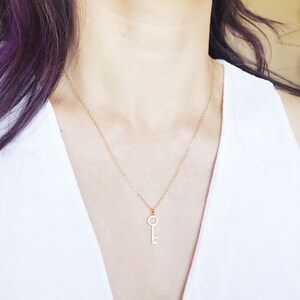 Delicate key Pendant  Necklace • Gold Fill or sterling silver chain Key to Your Heart necklace, valentine&#39;s day gift