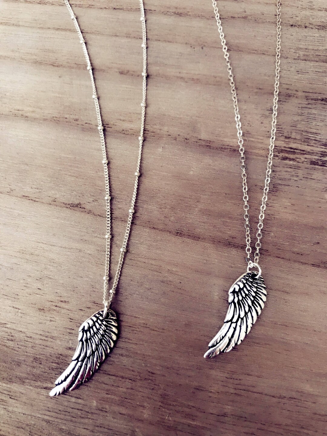 Angel Chain Sterling Silver Chain Long Silver Angel Wing Necklace, Angel Wing ...