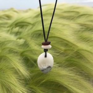 Beach Bum Surfer necklace Sea Glass and river stone Leather  Unisex Necklace,  Mens adjustable Leather Jewelry, beach jewelry