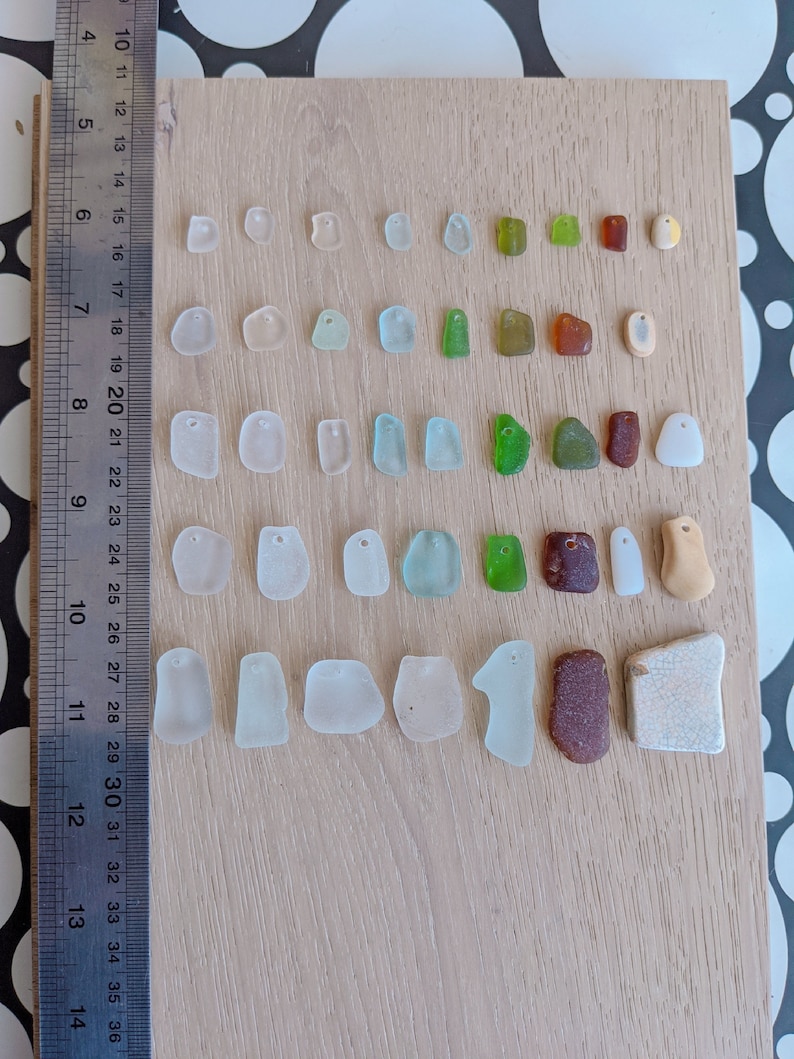 Drilled Seaglass Beads Beach Glass Jewelry Supply Genuine Etsy
