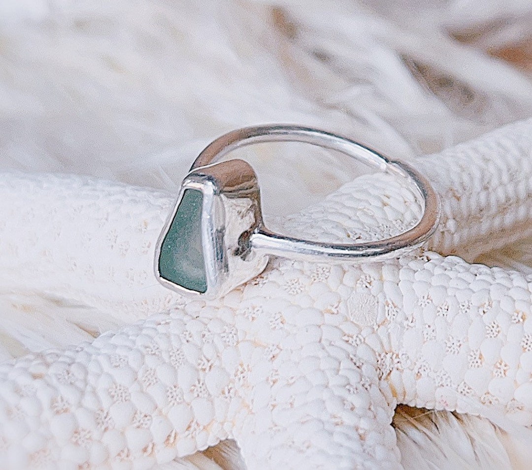 Light Seafoam Sea Glass Sea Glass Ring L Sea Glass Jewelry