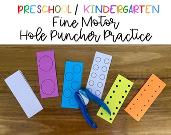 Hole Punch Practice | Fine Motor | PreK | Preschool | Kindergarten
