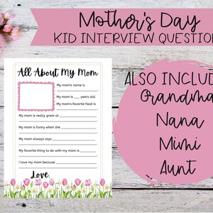 Mother's Day Interview | Mother’s Day Printable | Gift From Kids ...