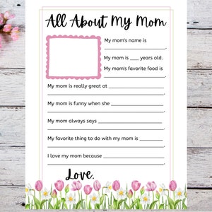 Mother's Day Interview | Mother’s Day Printable | Gift From Kids ...