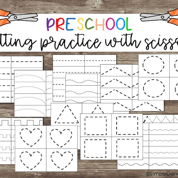 Scissor Skills | Cutting Practice | Preschool Worksheets | Preschool Printables | Scissor Skills Printable | Scissor Practice | Homeschool