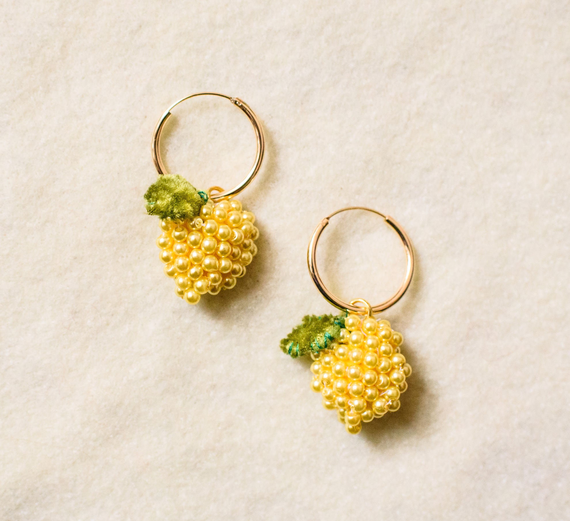Citrus Lemon Earrings Gold Hoop Fruit tropical citrus Etsy