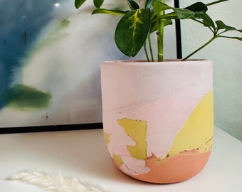 Easy on Me Planter | Layered Concrete Planter | Tulip Shaped Plant Pot | Minimalist Planter | Indoor Planter