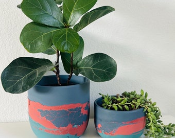 Beside Me Planter | Layered Concrete Planter | Tulip Shaped Plant Pot | Minimalist Planter | Indoor Planter