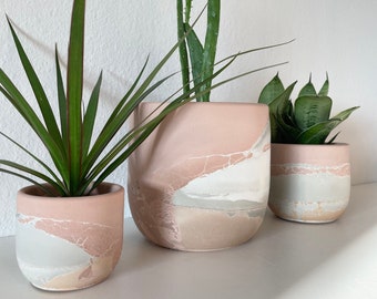 Sedona Planter | Sedona Collection Layered Concrete Planter | Tulip Shaped Plant Pot | Minimalist Planter | Indoor Planter