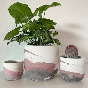 Comfort Planter | Mauve | Layered Concrete Planter | Minimalist Planter | Indoor Planter | Tulip Shaped Plant Pot