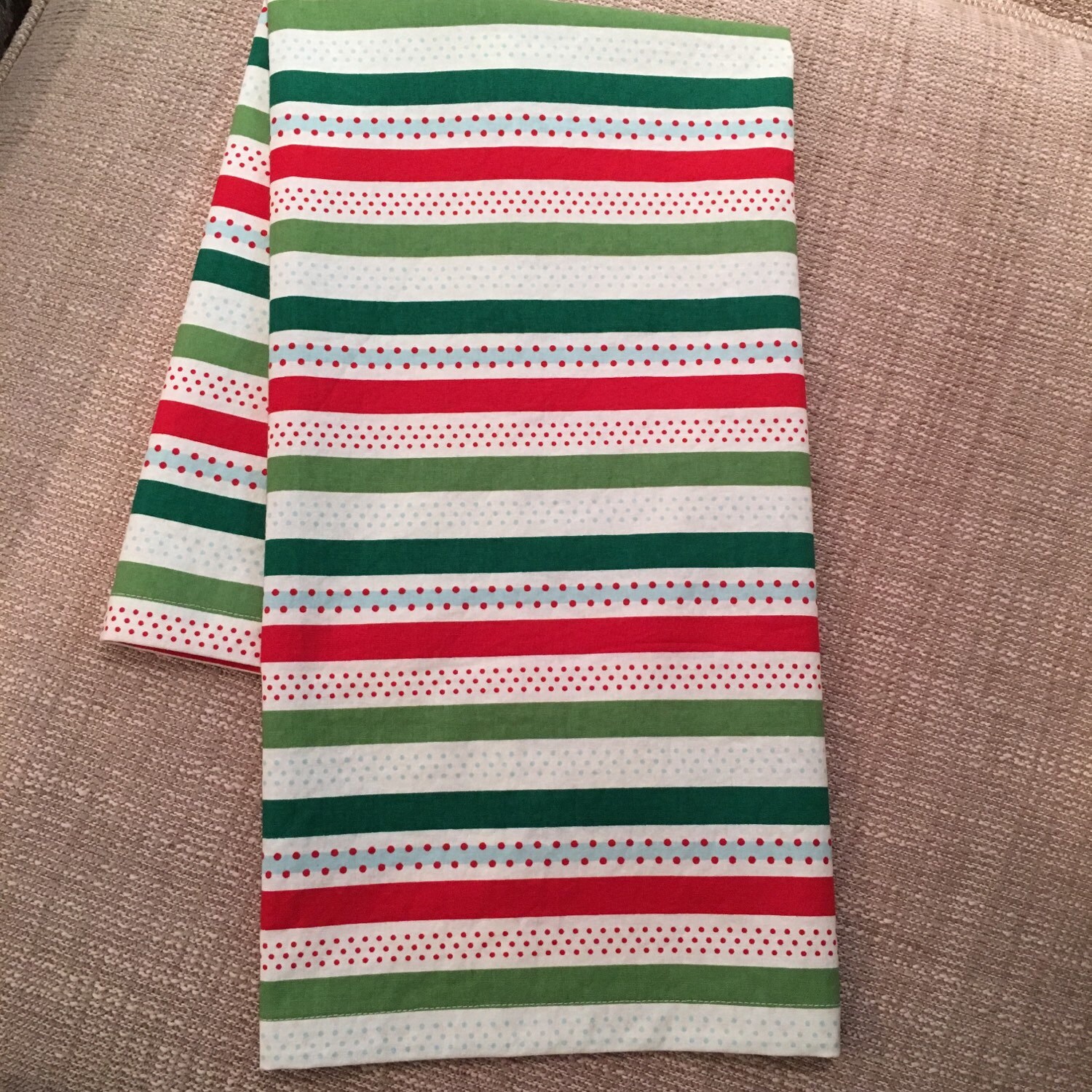 Holiday Kitchen Tea Towel 100 Cotton Red White and Green Etsy