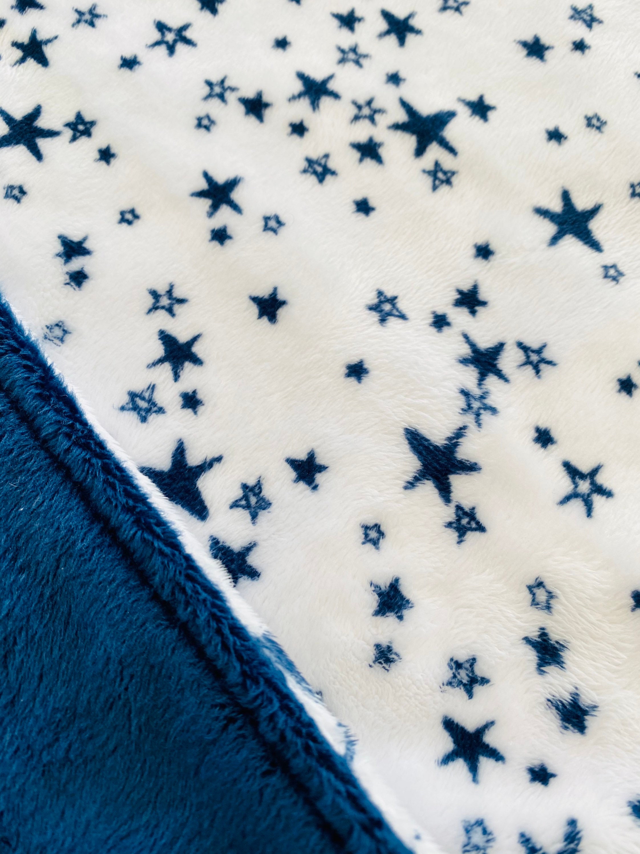 Pink or Blue Stars Minky Baby Blanket Lovey Blanket Toddler Etsy
