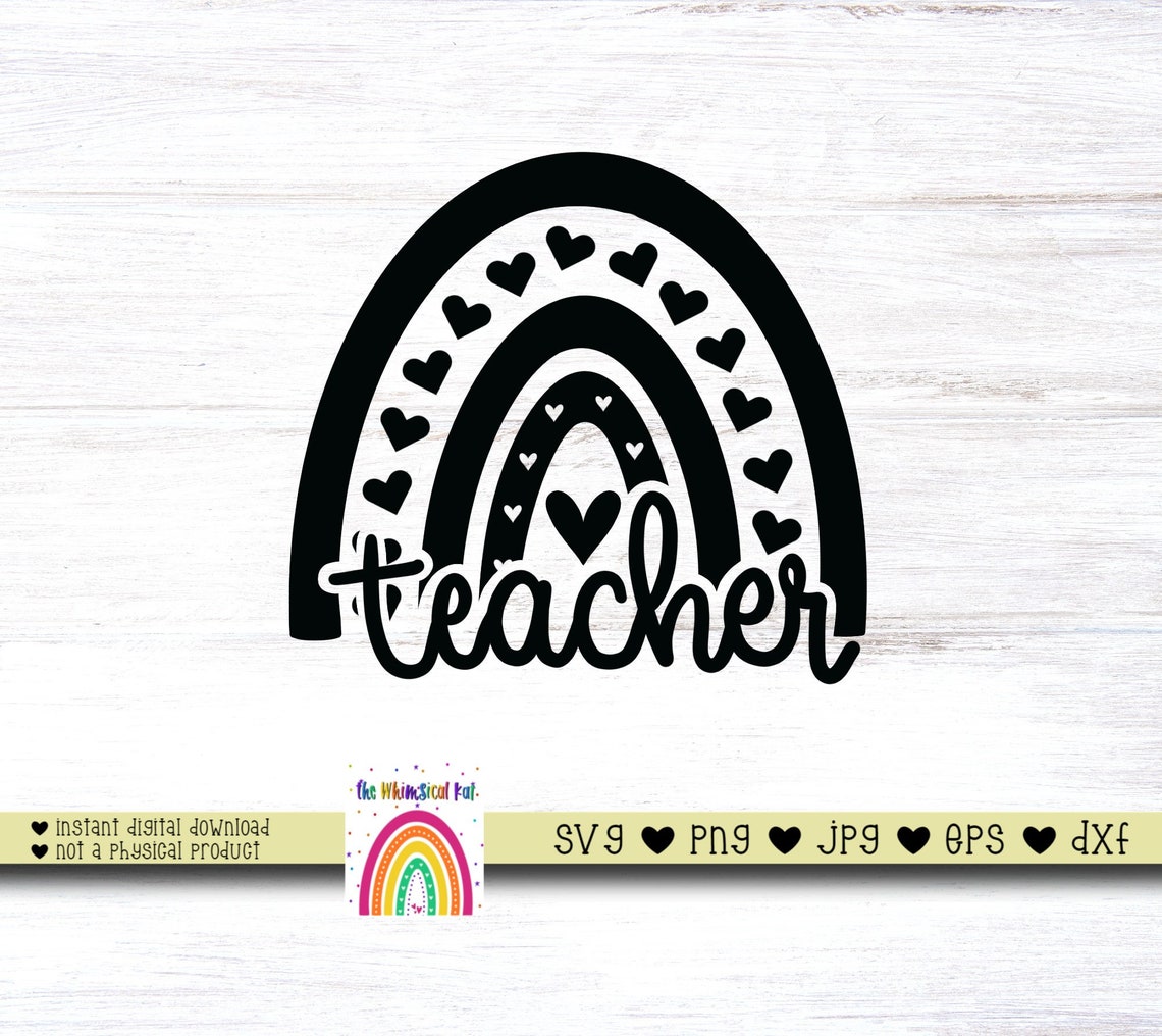 Modern Teacher Rainbow Svg